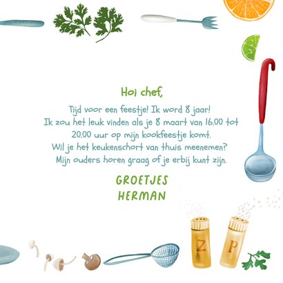 Uitnodiging voor een kookfeestje 3
