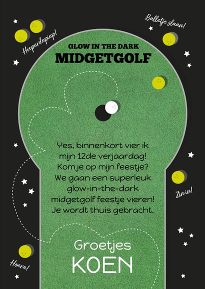 Uitnodiging voor een midgetgolf feestje 3
