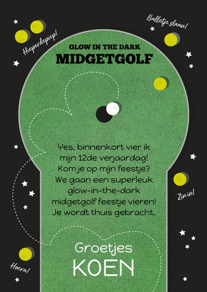 Uitnodiging voor een midgetgolf feestje 3