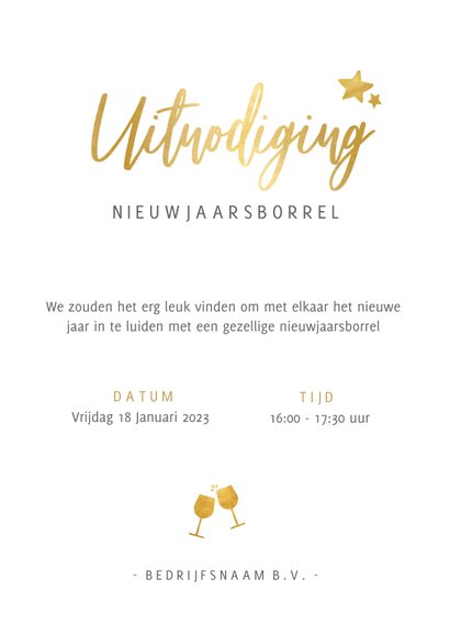 Uitnodiging voor een zakelijke nieuwjaarsborrel met foto's 3