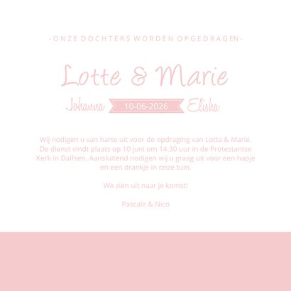 Uitnodiging voor opdraging van meisjes tweeling silhouet 3