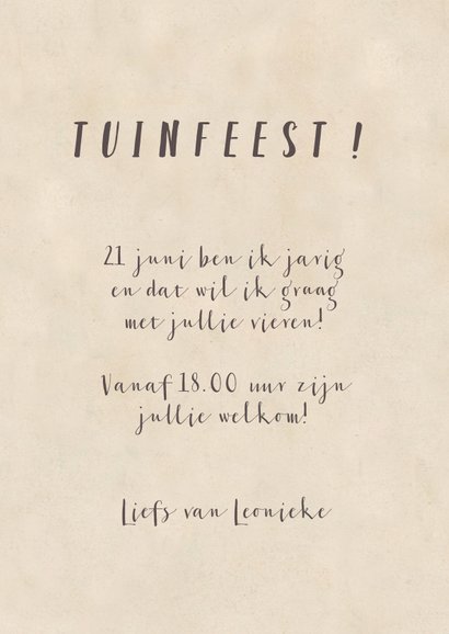 Uitnodiging voor tuinfeest met vintage bloemen 3