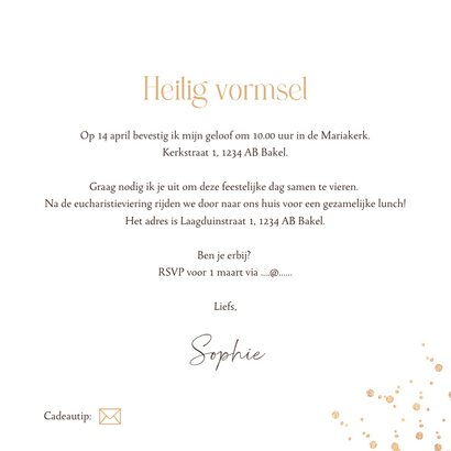 Uitnodiging vormsel droogbloemen stijlvol christelijk krans 3
