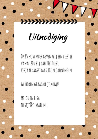 Uitnodiging vriendinnen feestje 3