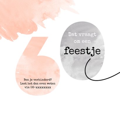 Uitnodiging waterverf Dit kleine meisje wordt 60 2