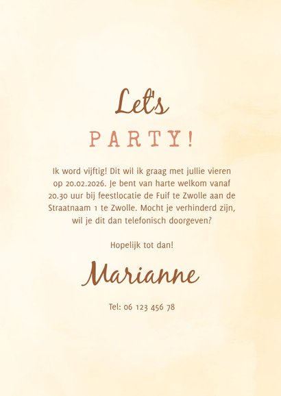 Uitnodiging wegwijzer met bloemen 50 jaar aanpasbaar 3