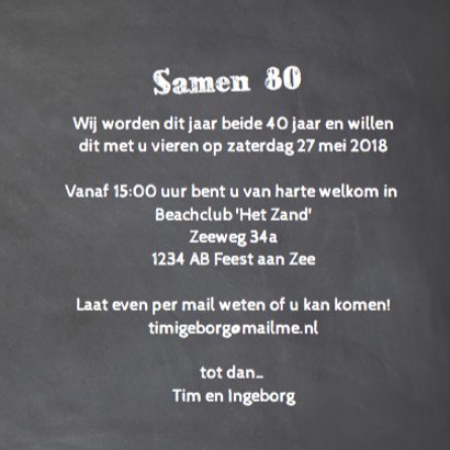 Uitnodiging wegwijzers krijtbord en hout 3