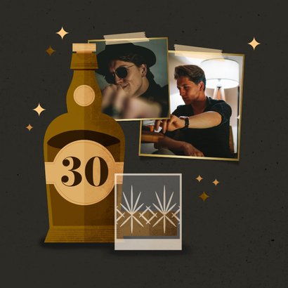 Uitnodiging whisky met foto's 30 jaar aanpasbaar 2