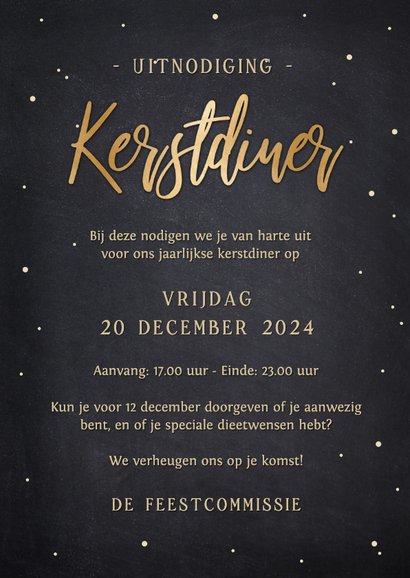 Uitnodiging zakelijk kerstdiner met bestek in kerstboom vorm 3