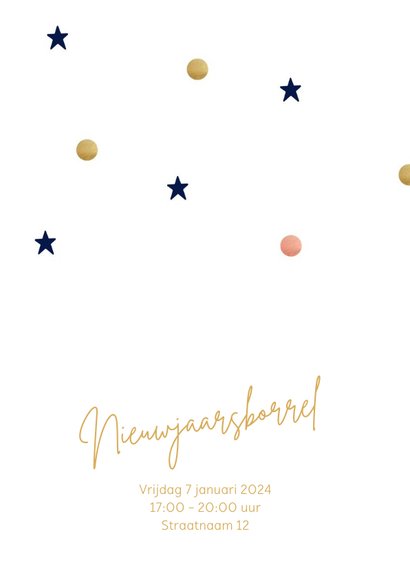 Uitnodiging zakelijke nieuwjaarsborrel kaart champagne 2