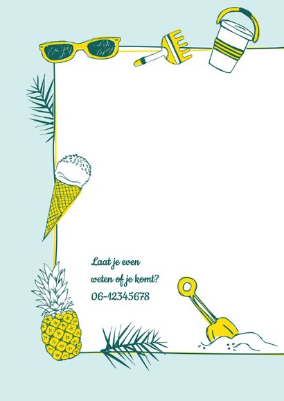 Uitnodiging zomers verjaardagsfeest 2