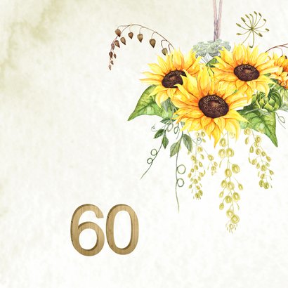 Uitnodiging zonnebloemen 60 jaar 2