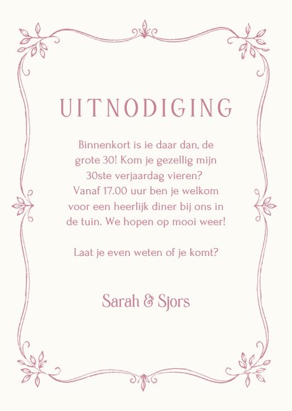 Uitnodigingen tuinfeest vintage illustratie tuintafel 3