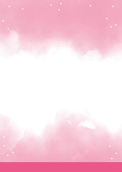 Uitnodigingskaart 1 jaar roze met eigen foto's Achterkant