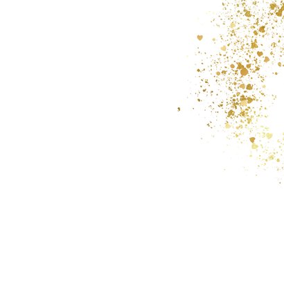 Uitnodigingskaart 50 jaar ballonnen goud confetti wijnglas Achterkant