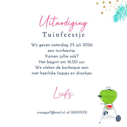 Uitnodigingskaart BBQ tuinfeestje 3