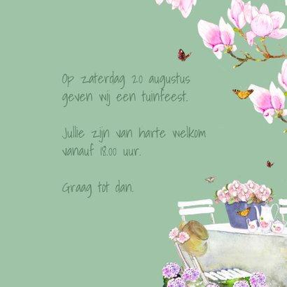 Uitnodigingskaart Bloemen tuinfeest 3