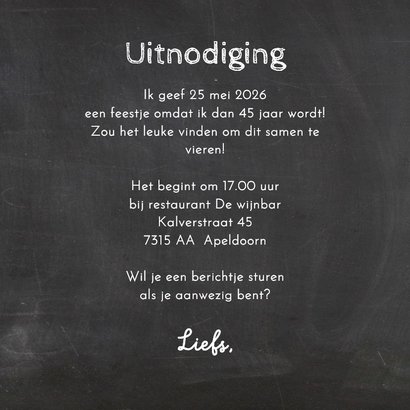 Uitnodigingskaart feest wijn 3