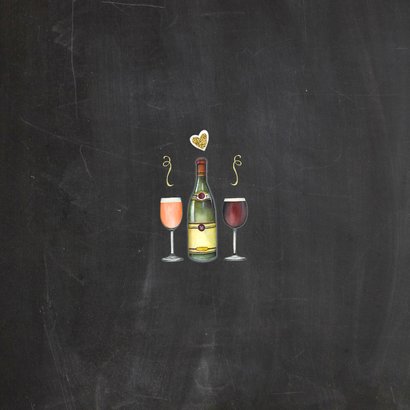 Uitnodigingskaart feest wijn Achterkant