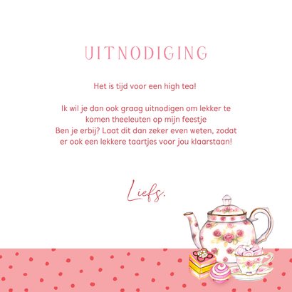Uitnodigingskaart High Tea taartenstandaard 3
