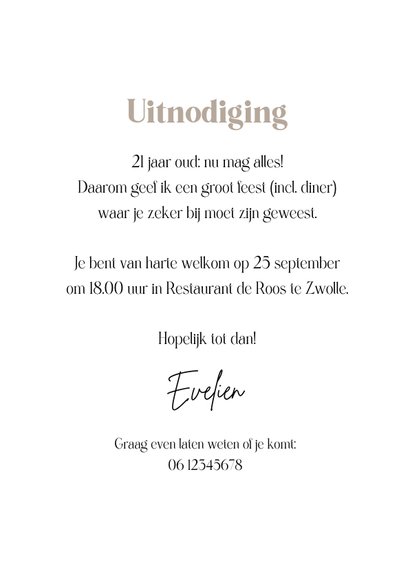 Uitnodigingskaart magazine cover twenty one 21 confetti 3