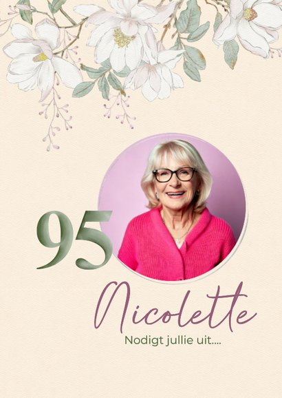 Uitnodigingskaart Magnolia's 95 jaar 2