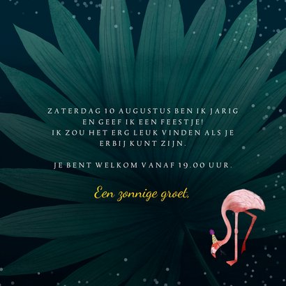 Uitnodigingskaart met flamingo's 3