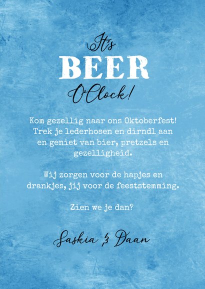 Uitnodigingskaart Oktoberfest foto illustraties bier krijt 3