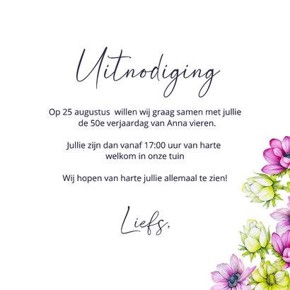 Uitnodigingskaart sarah anemoon 3