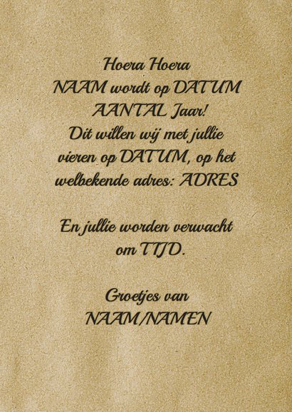 Uitnodigingskaart vintage bloem 3