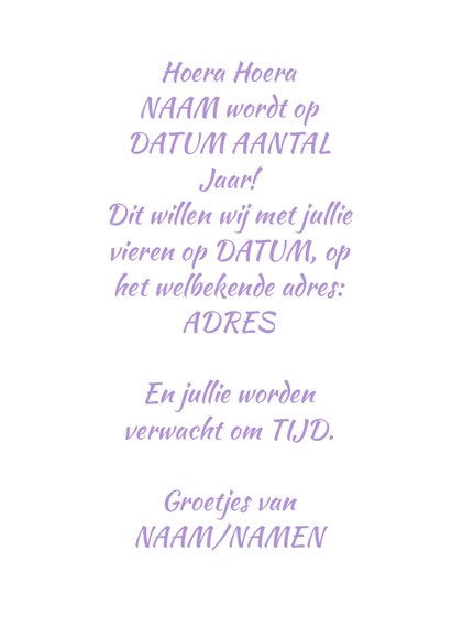 Uitnodigingskaart vintage paars 3