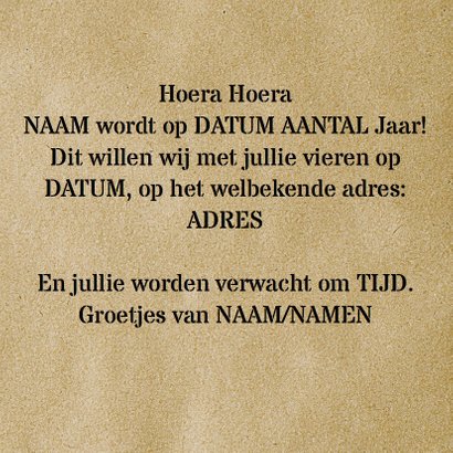 Uitnodigingskaart vintage stoer 3