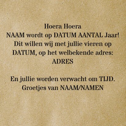 Uitnodigingskaart vintage stoer 3