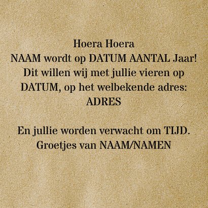 Uitnodigingskaart vintage stoer 3