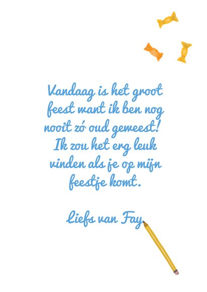 Uitnodigingskaart voor jongen of meisje die 5 jaar wordt 3