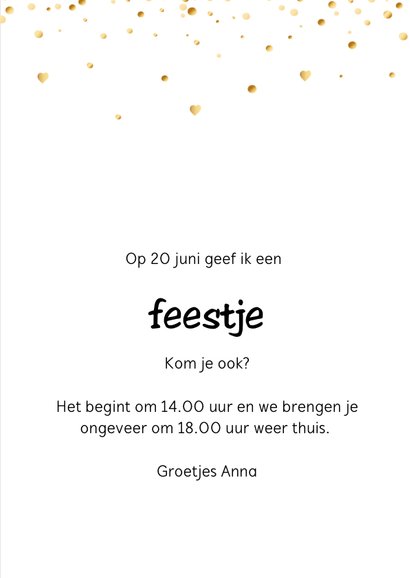 Uitnodigingskaart wolk goud 3