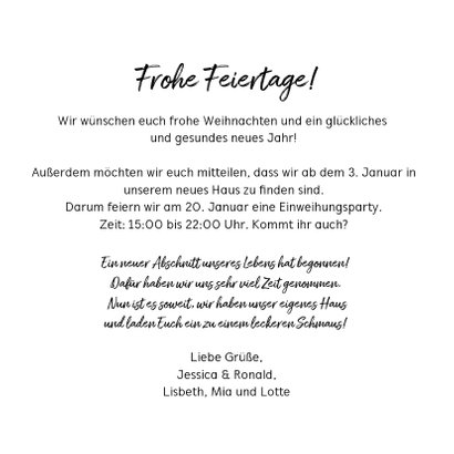 Umzugs-Weihnachtskarte Happy New Home mit Foto 3