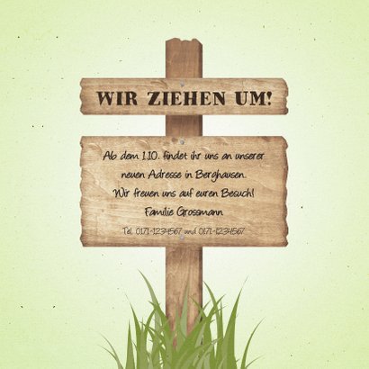 Umzugskarte Holzschilder und Fotos 3