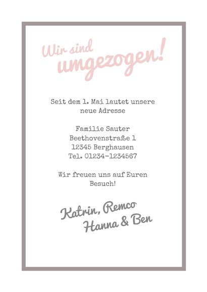Umzugskarte in Zeitschriftenlook mit Fotos 3