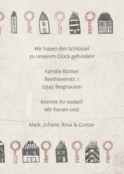 Umzugskarte Schlüssel zum Glück 3