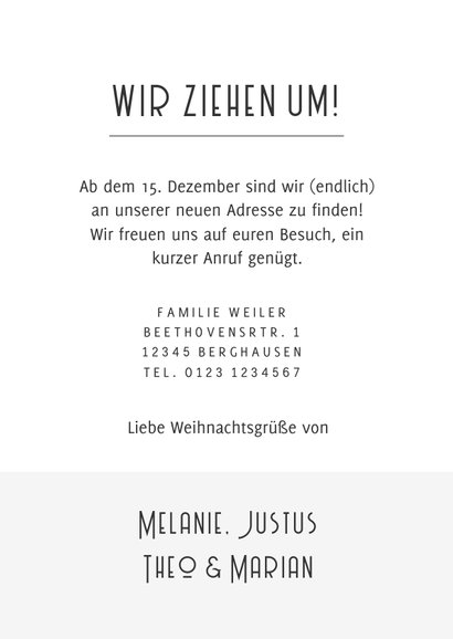 Umzugskarte Weihnachten Lebkuchenhaus 3