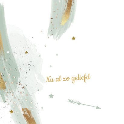 Uniek geboortekaartje jongen watercolor penseel brush 2