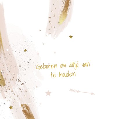 Uniek geboortekaartje meisje watercolor penseel strepen 2