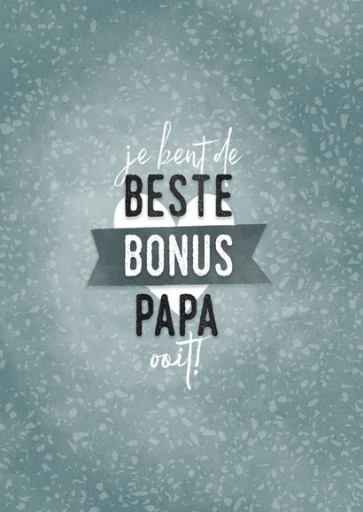Vaderdag kaart beste bonus papa met hartje en banner 2