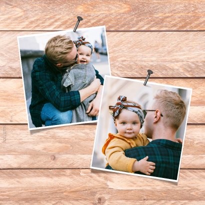 Vaderdag kaart foto's hout krijtbord hartjes liefste papa 2