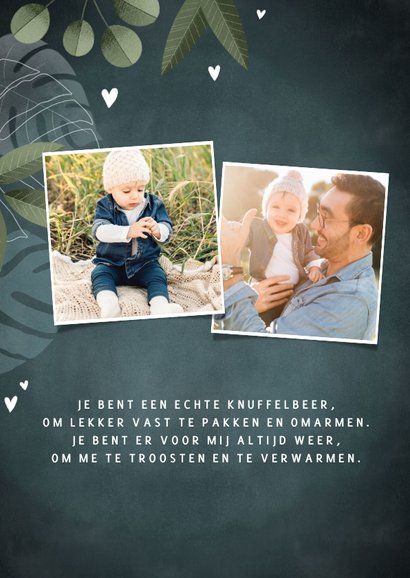 Vaderdag kaart met foto's takjes, plantjes en hartjes 2