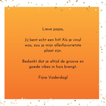 Vaderdag kaart met muziekthema eigen foto op vinyl record 3