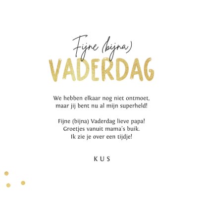 Vaderdag kaart papa to be goud confetti foto 3