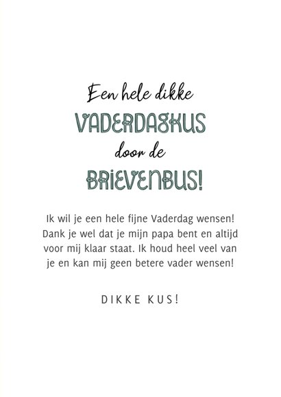 Vaderdag kaart "Vaderdagkus door de brievenbus" met patroon 3