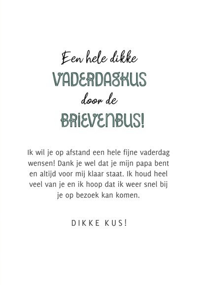 Vaderdag kaart "Vaderdagkus door de Brievenbus" met patroon 3
